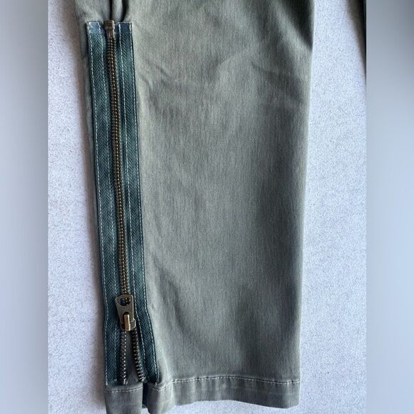 Nili Lotan Drop Crotch Army Pants with Ankle Zippers in Khaki Size 0 - Picture 7 of 10